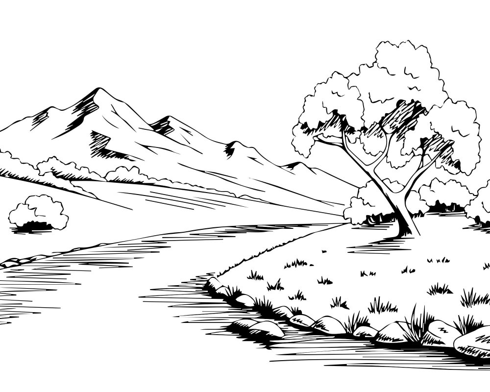 Наброски и зарисовки пейзажи