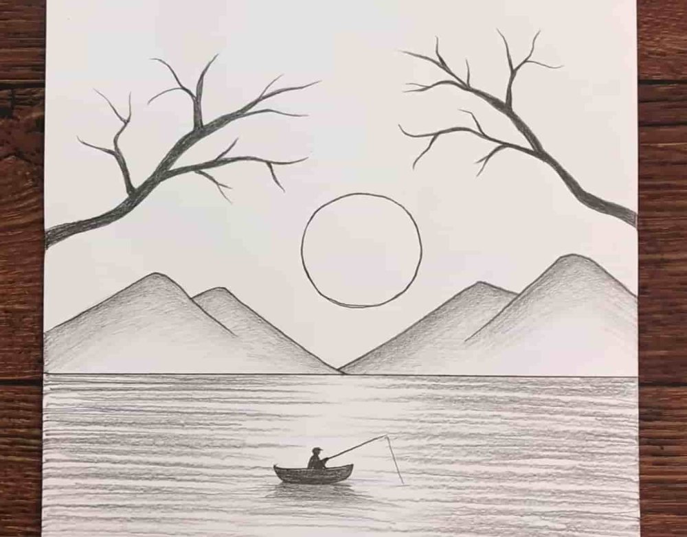 Горный пейзаж раскраска