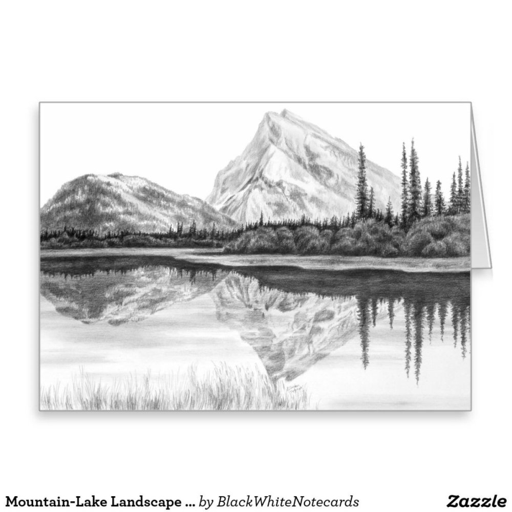 Морской пейзаж карандашом