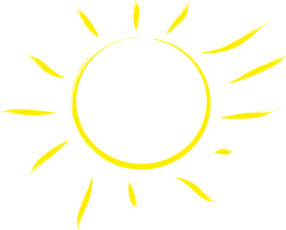 Солнце на белом фоне