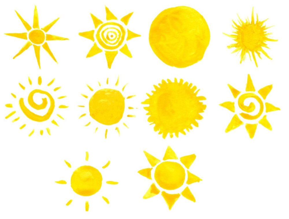 Солнце акварель
