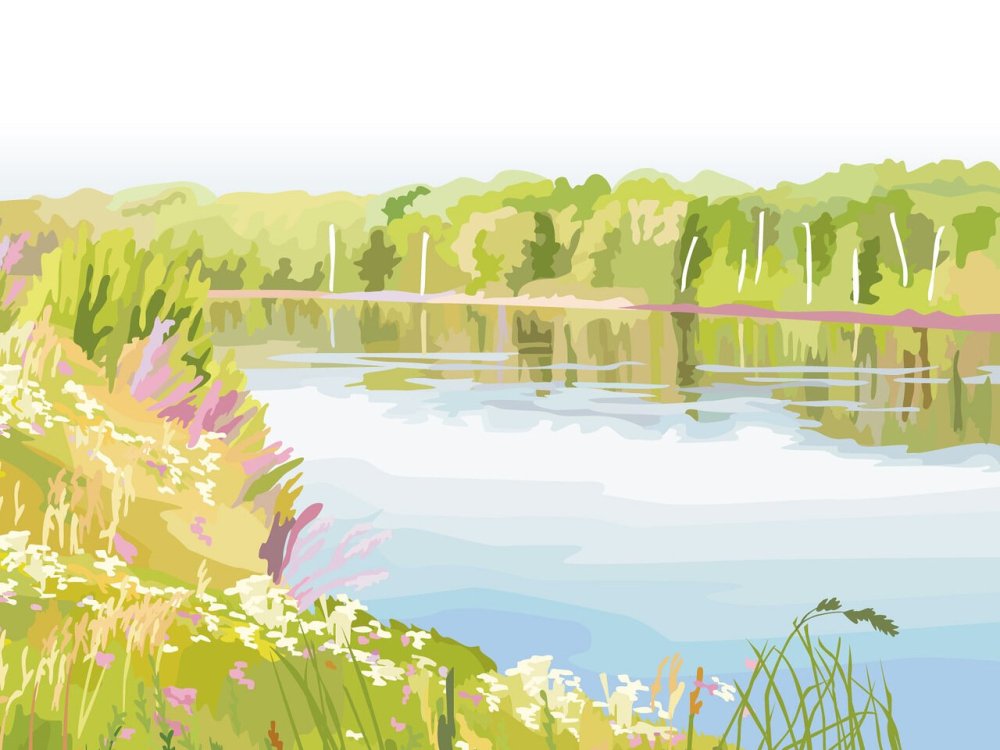 Озеро рисунок