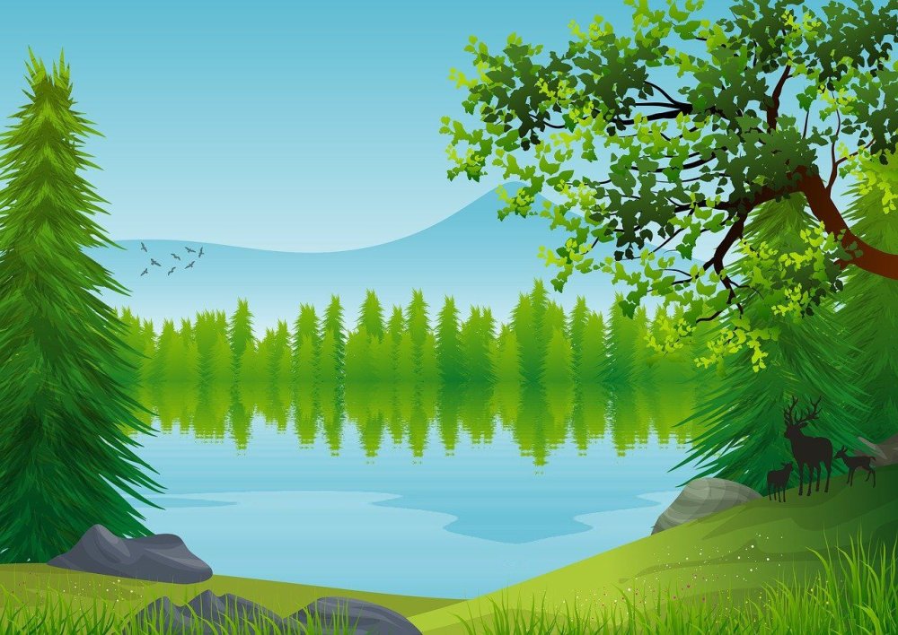 Мультяшная природа речка