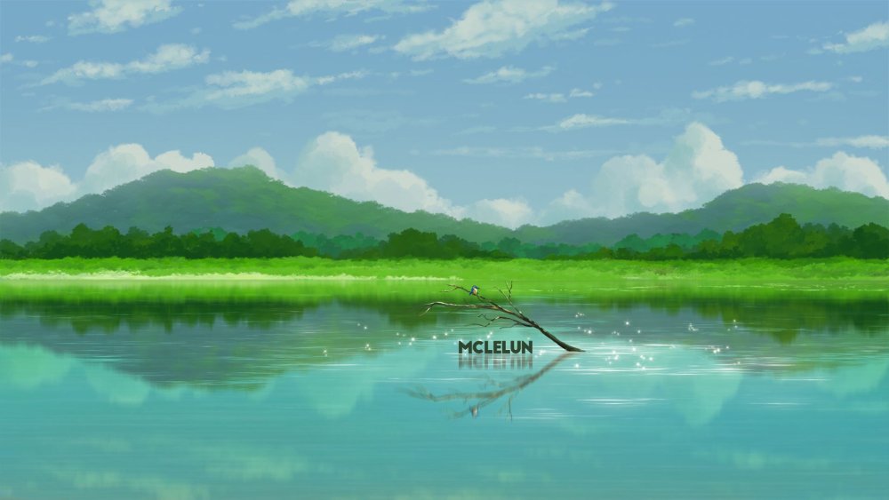 Аниме пейзаж вода