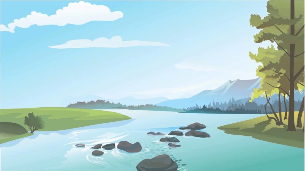 Озеро рисунок