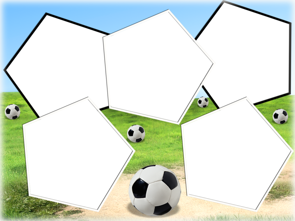 Фоторамка из футбольных мячей