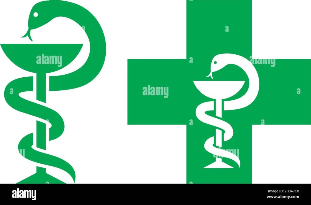 Змея с чашей символ медицины вектор