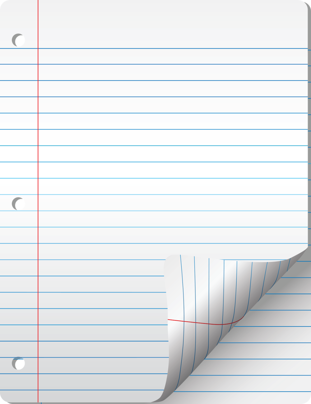 Тетрадный лист в линию