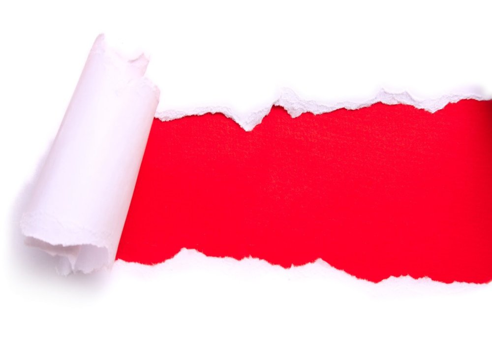 Оторванная красная бумага