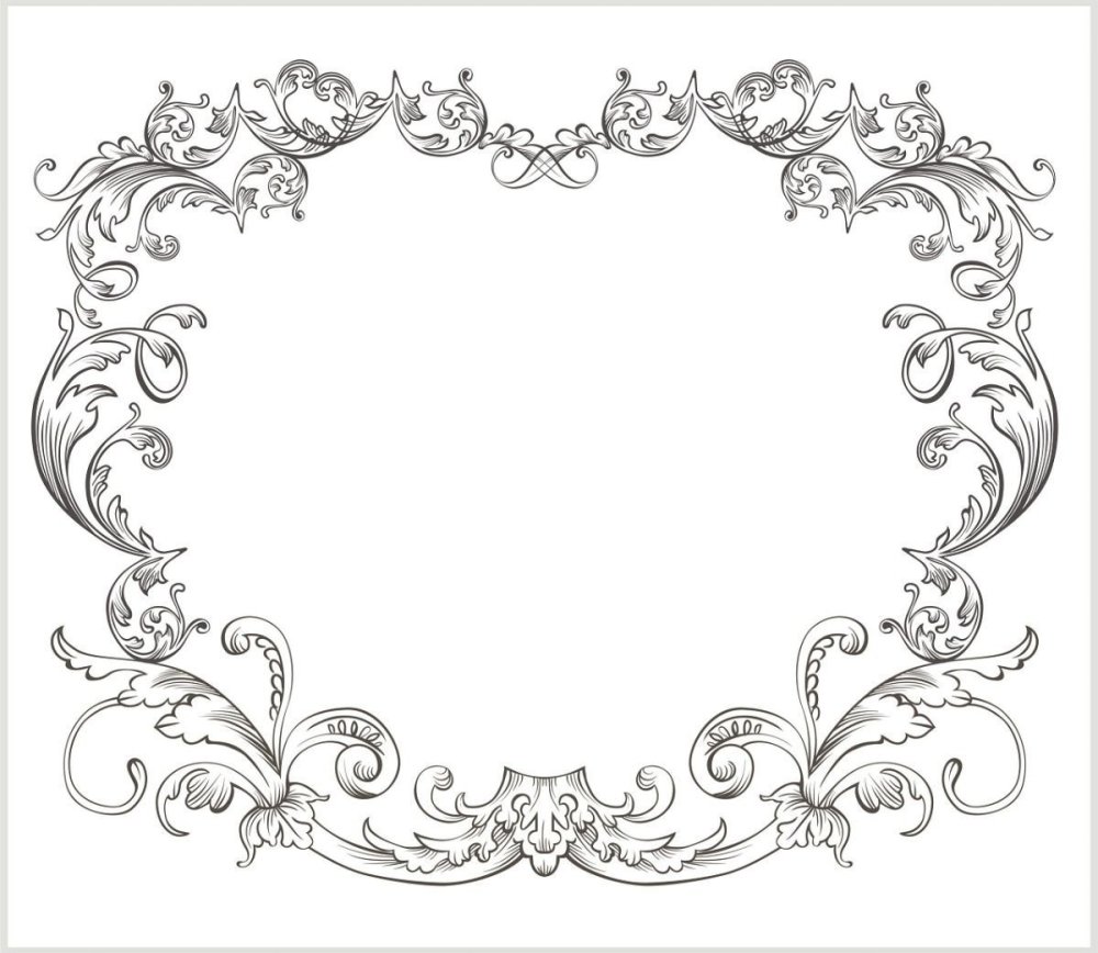 Ажурная рамка на прозрачном фоне