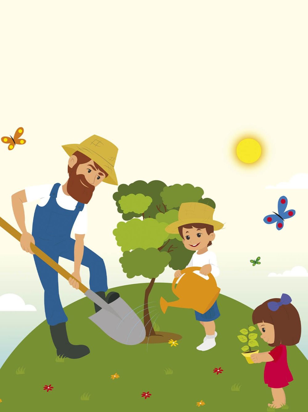 Дети сажают деревья