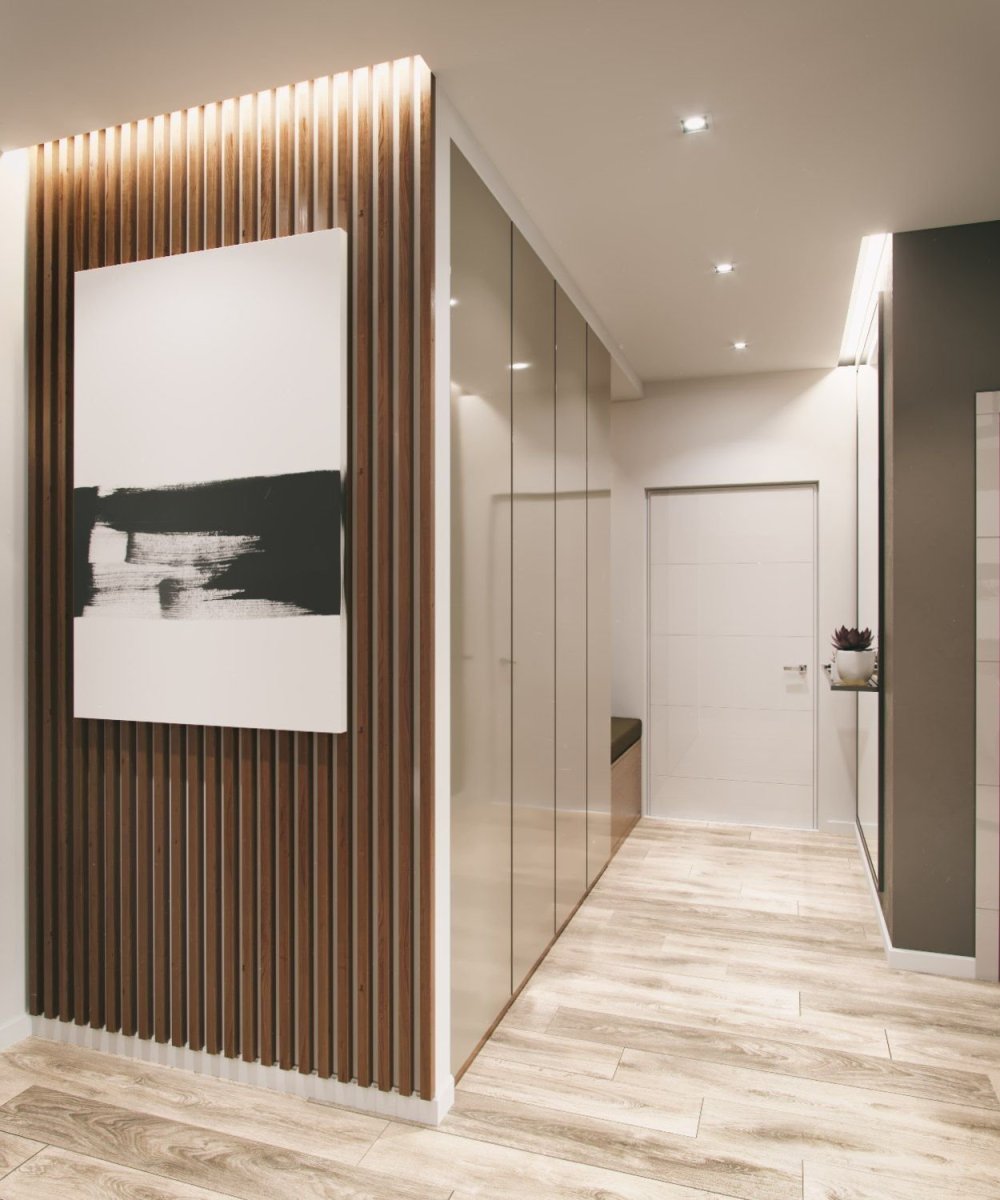 Прихожая с рейками