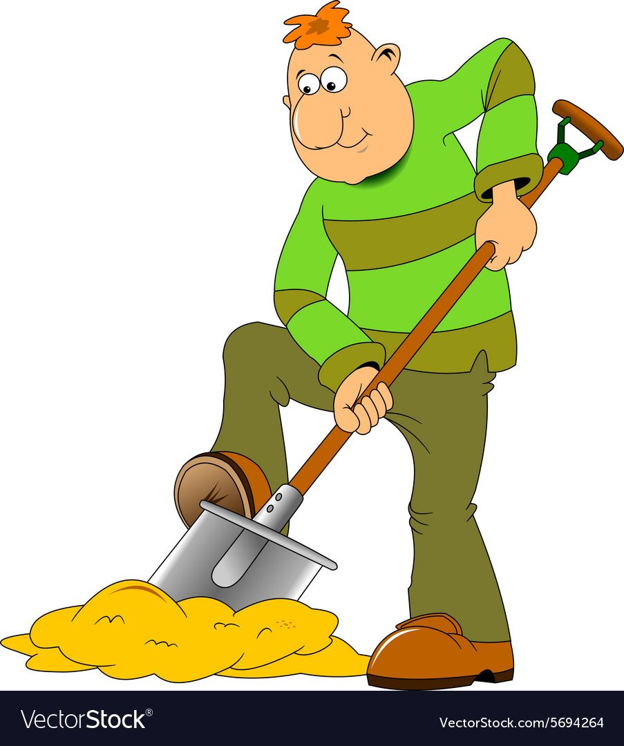 Пиктограмма человек с лопатой