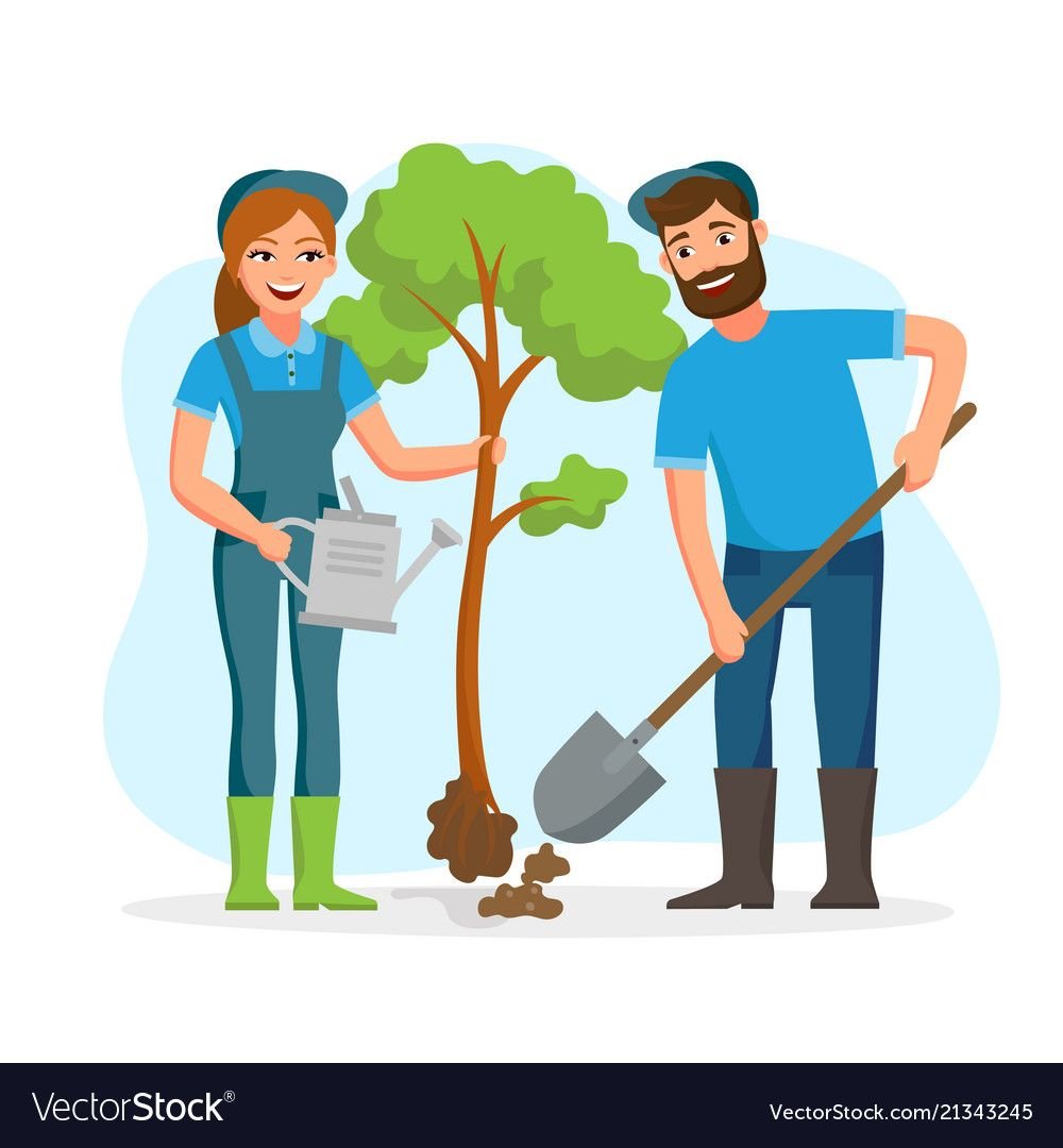 Дети копают картошку