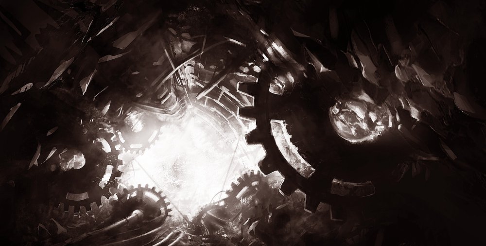 Шестерня на черном фоне