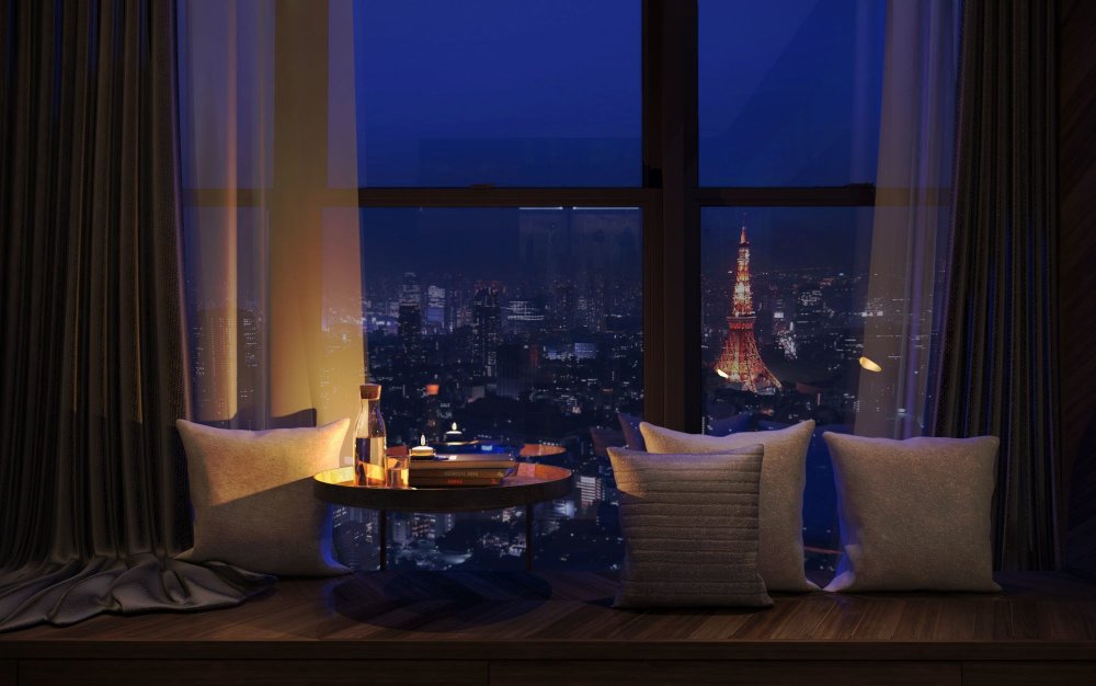 Интерьер с окном фон