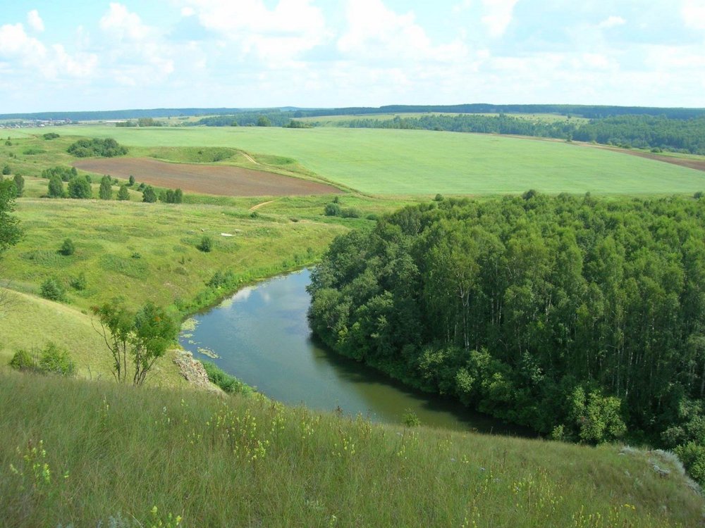 Контурная карта Оренбургской области с реками