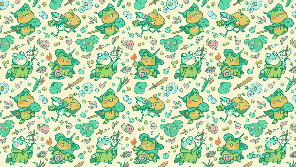 Принт с лягушками обои