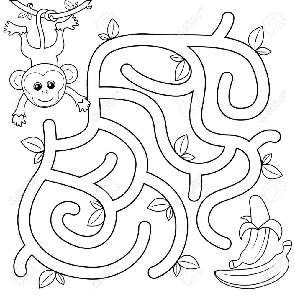 Детские лабиринты черно белые