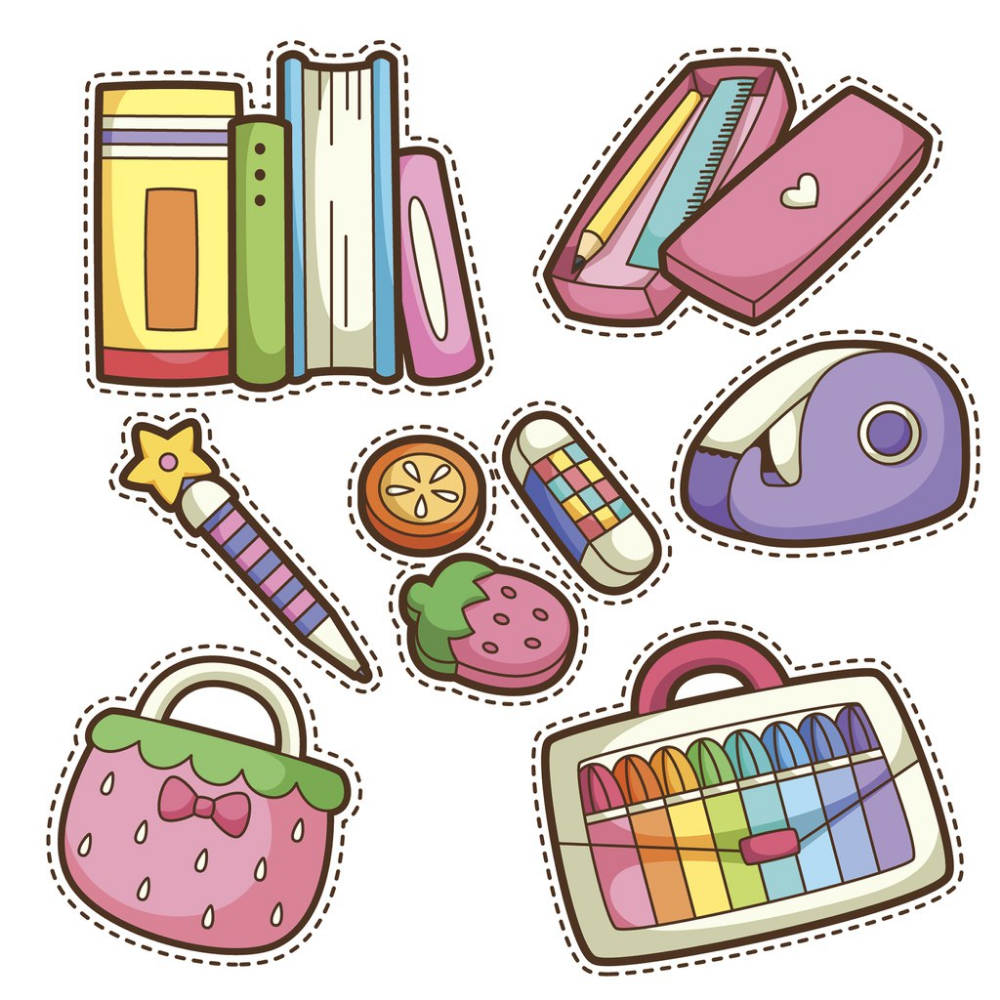 Наклейки школьные принадлежности