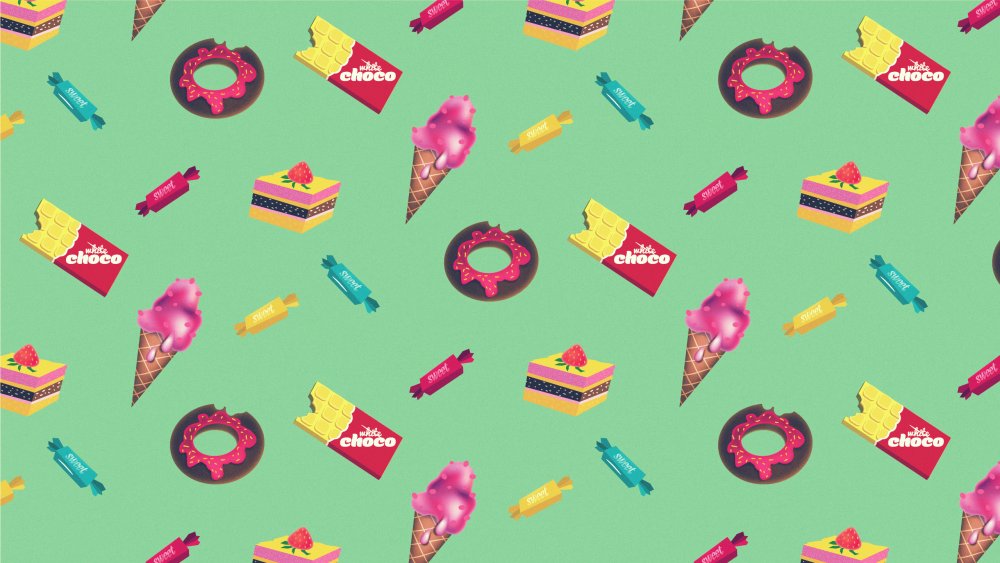 Сладости на розовом фоне