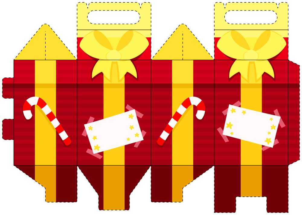 Коробка для новогодних подарков развертка