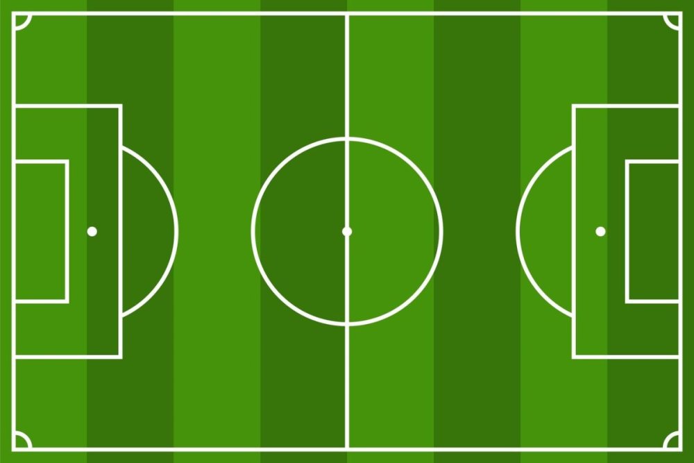 Футбольное поле сверху вектор