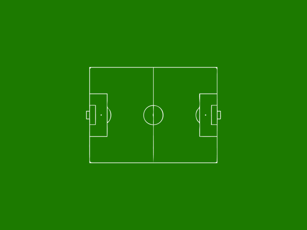 Футбольный мяч на поле вид сверху