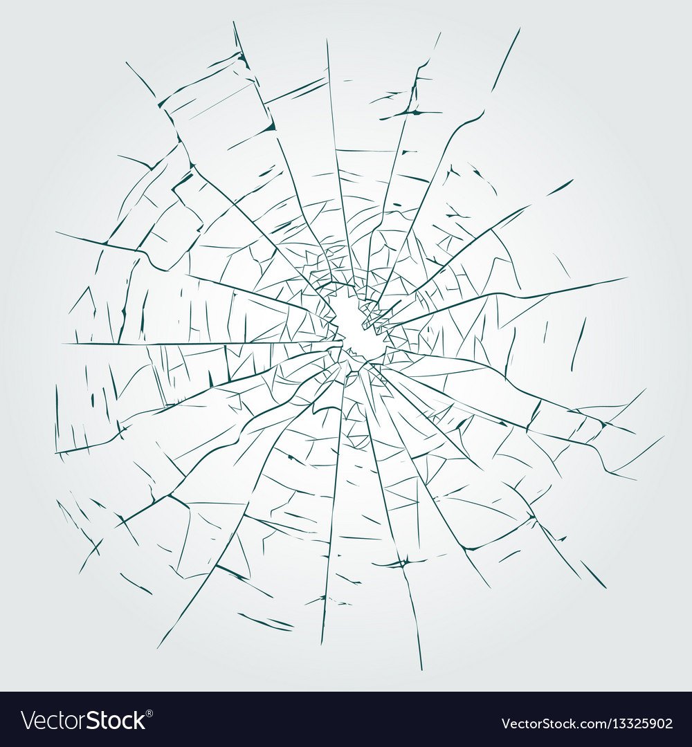 Трещины на стекле на черном фоне