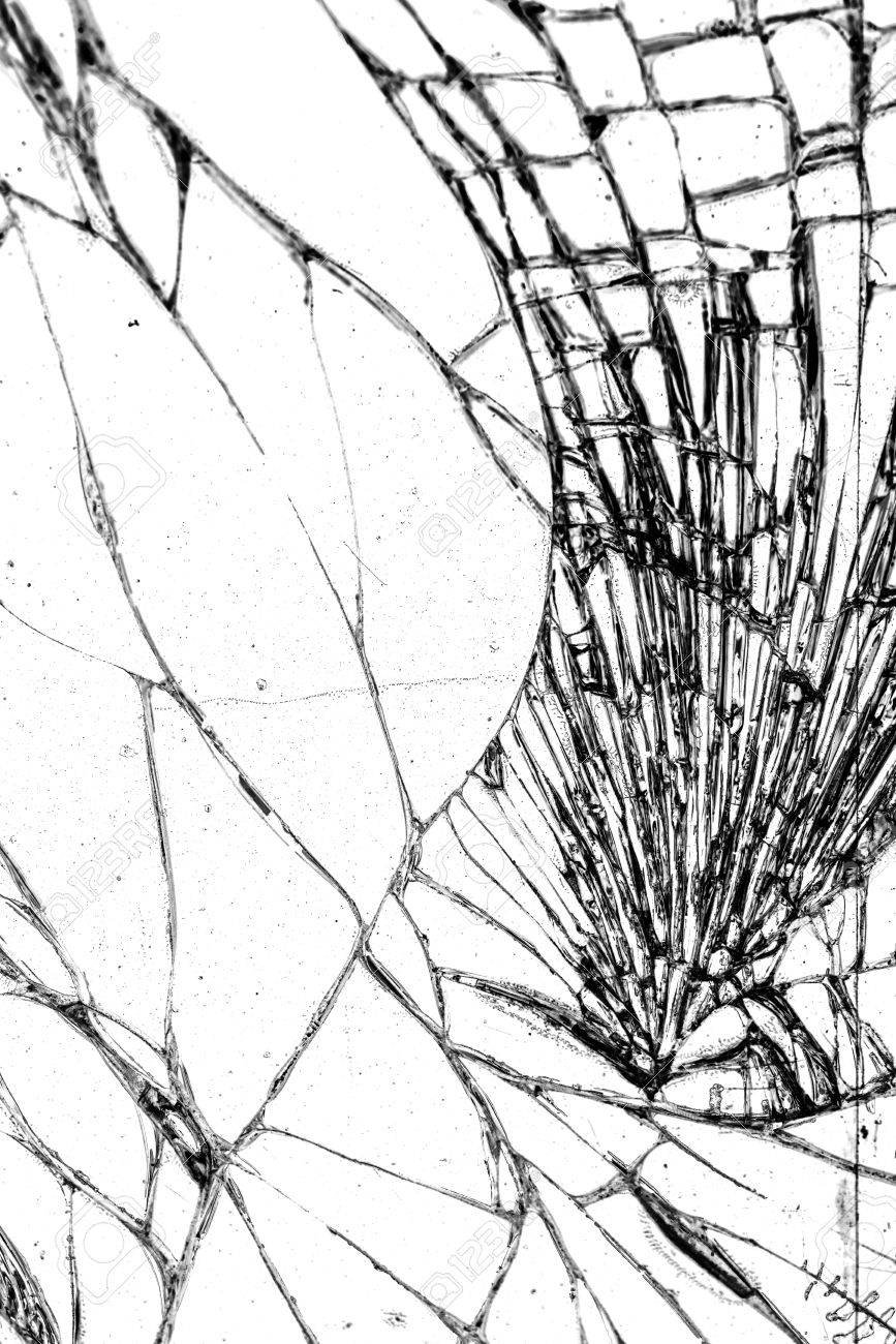 Разбитое стекло на белом фоне текстура