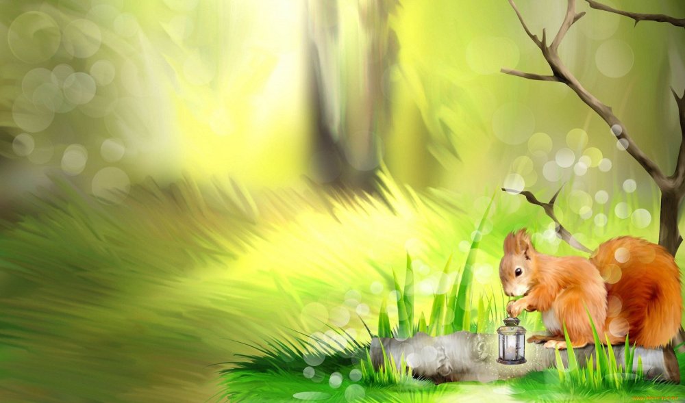 Фон с лисичками