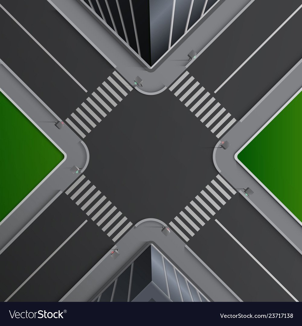 Перекресток вид сверху