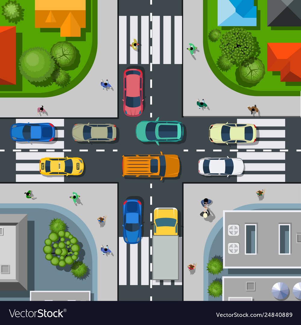 Город вид сверху вектор