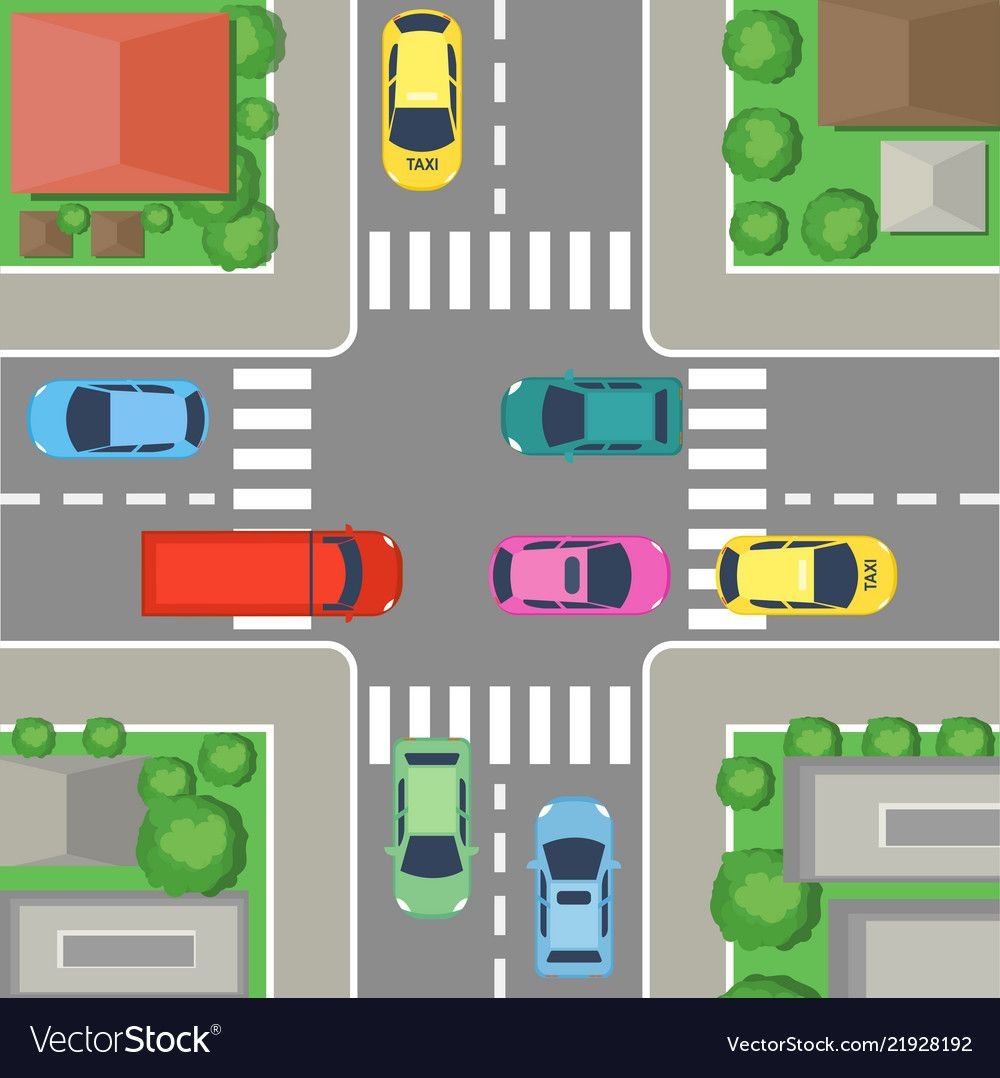 Дорога перекресток вид сверху