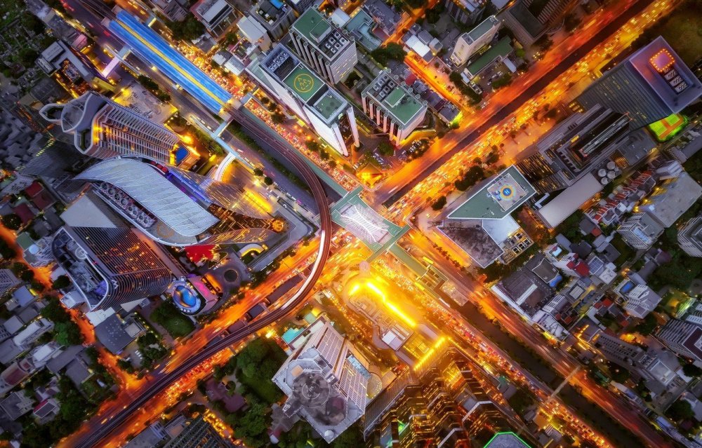 Город вид сверху