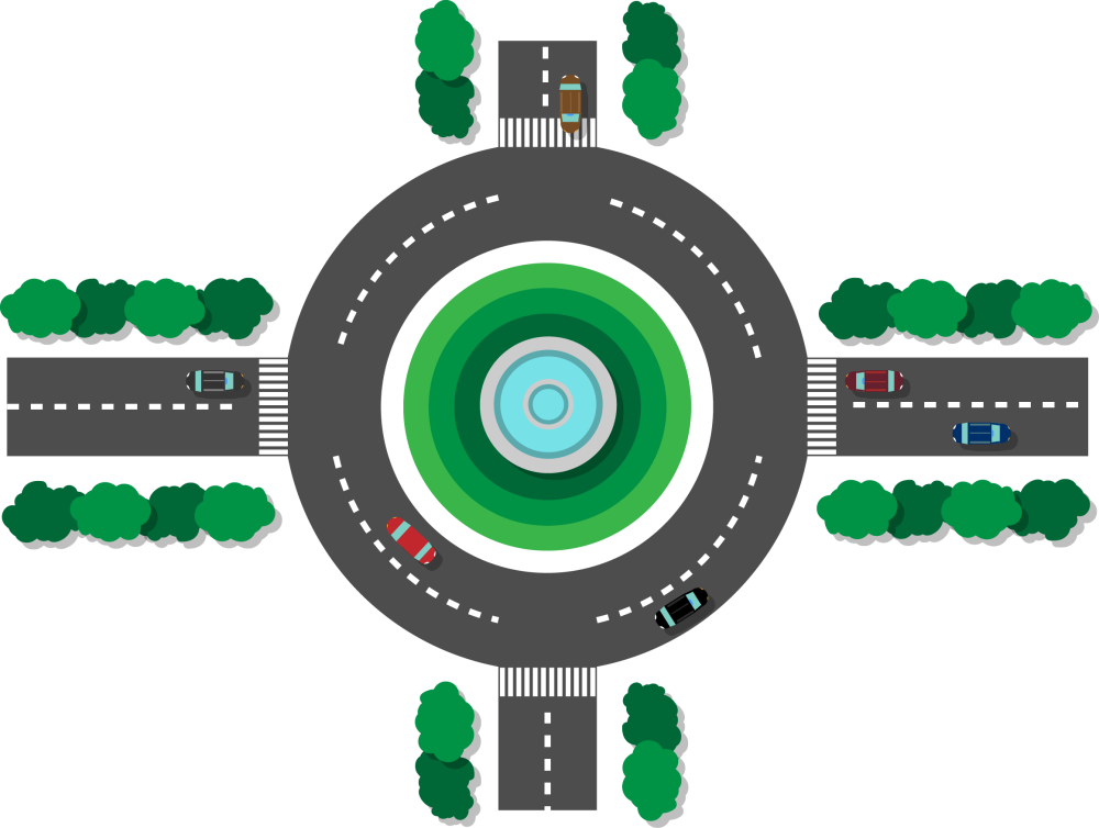Перекресток вид сверху вектор