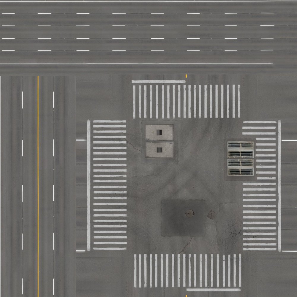 Дорожное полотно с разметкой