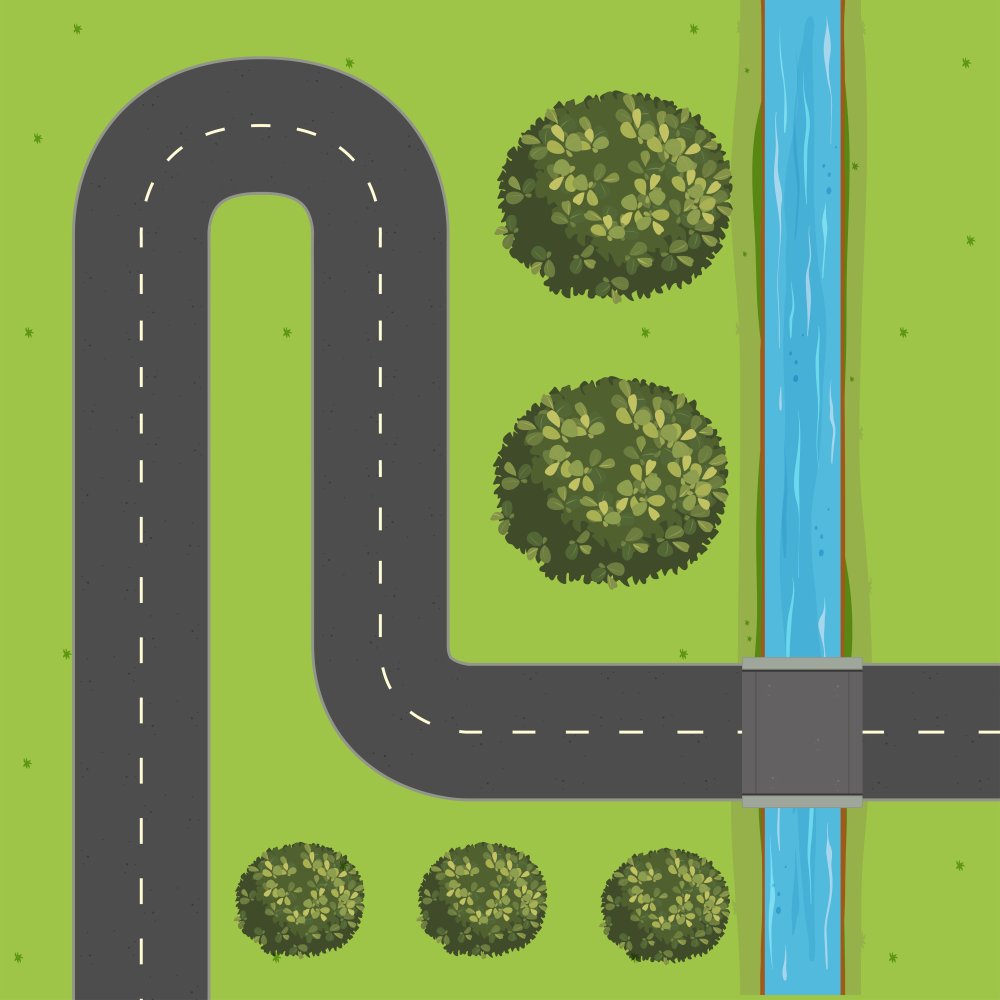 Мультяшная дорога сверху