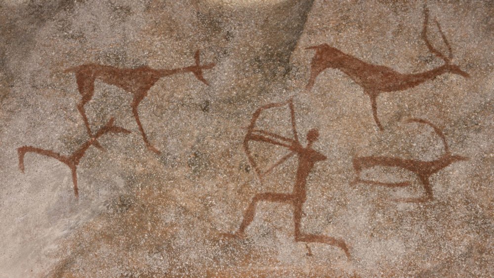 Наскальная живопись древнего Египта люди