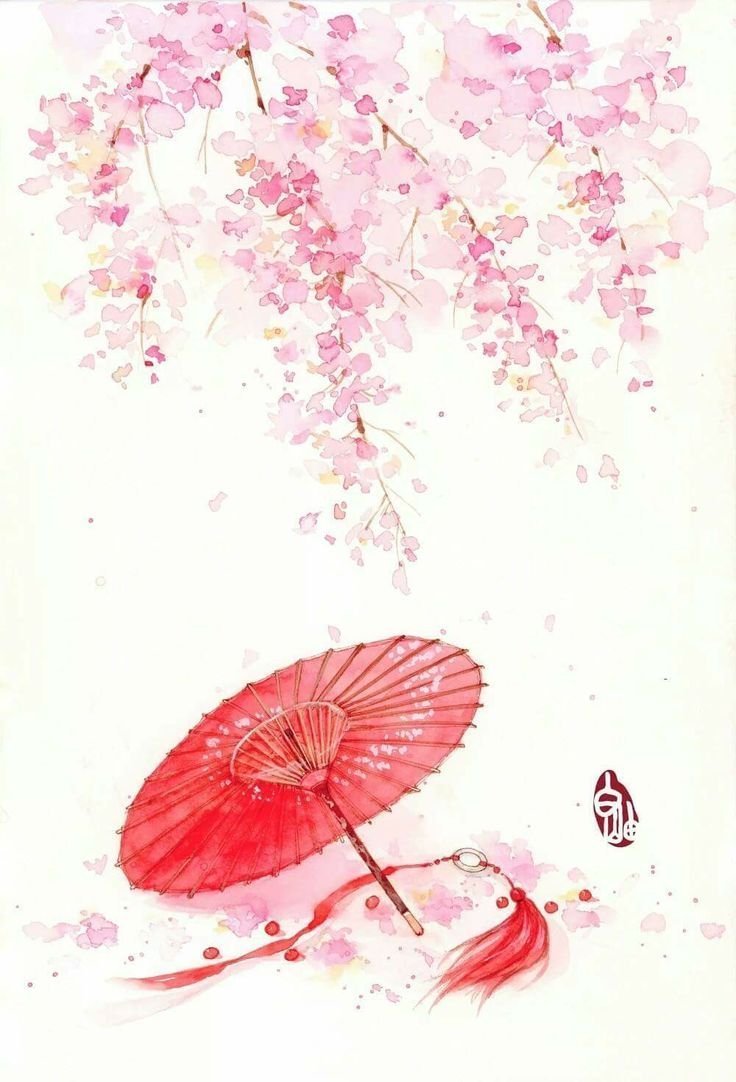 Япония акварель