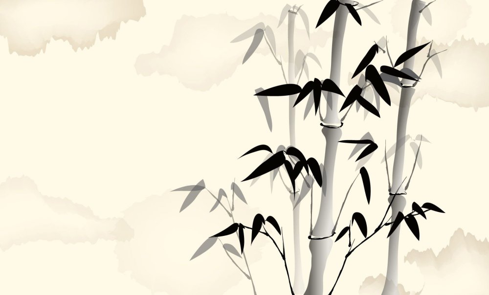 Японская живопись бамбук