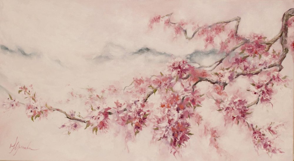 Сакура в стиле гунби