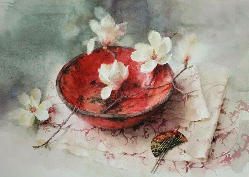 Акварель японская художница ЮКО Нагаяма