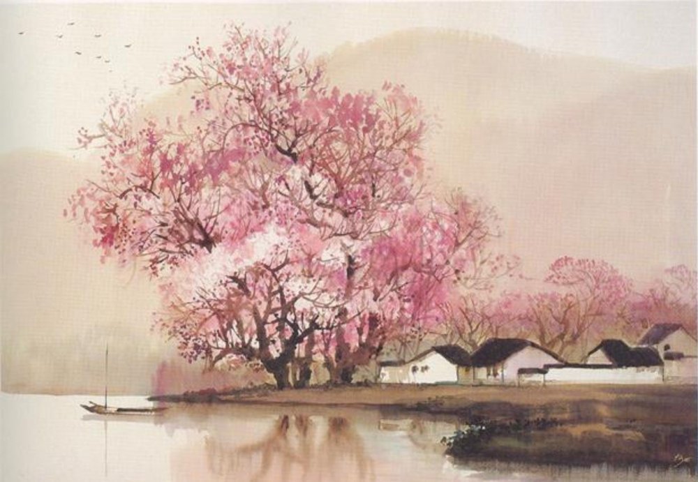 Японская живопись акварелью