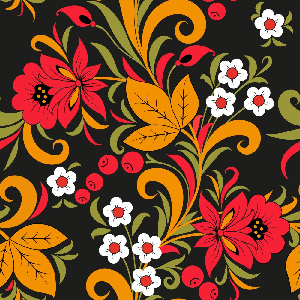 Хохломской узор Жар-птица