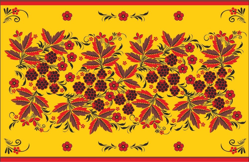 Орнамент из цветов и ягод