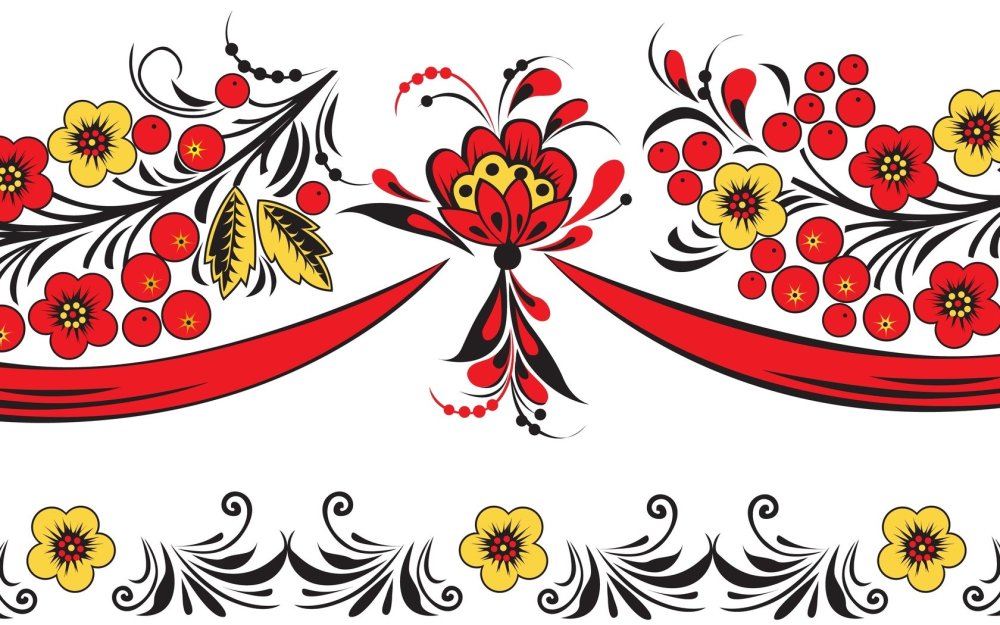 Русский узор красный