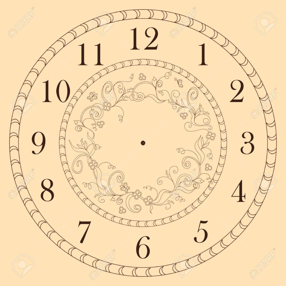 Циферблат часов с арабскими цифрами