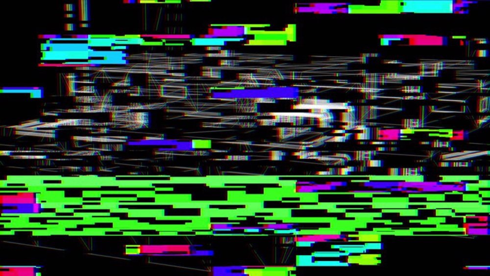 Глитч экран телевизора