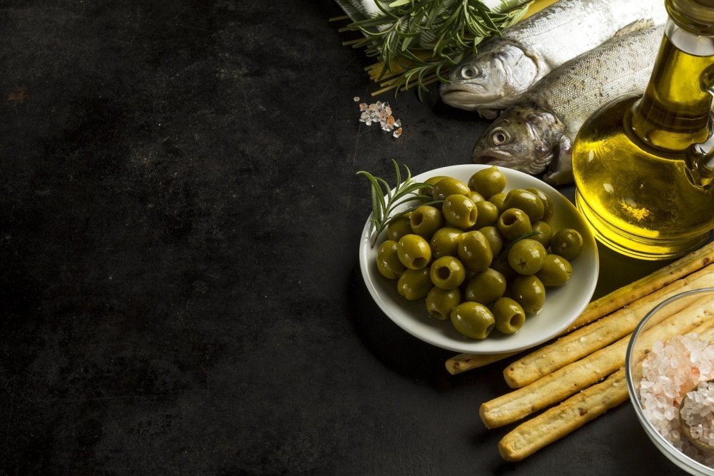 Оливки вид сверху